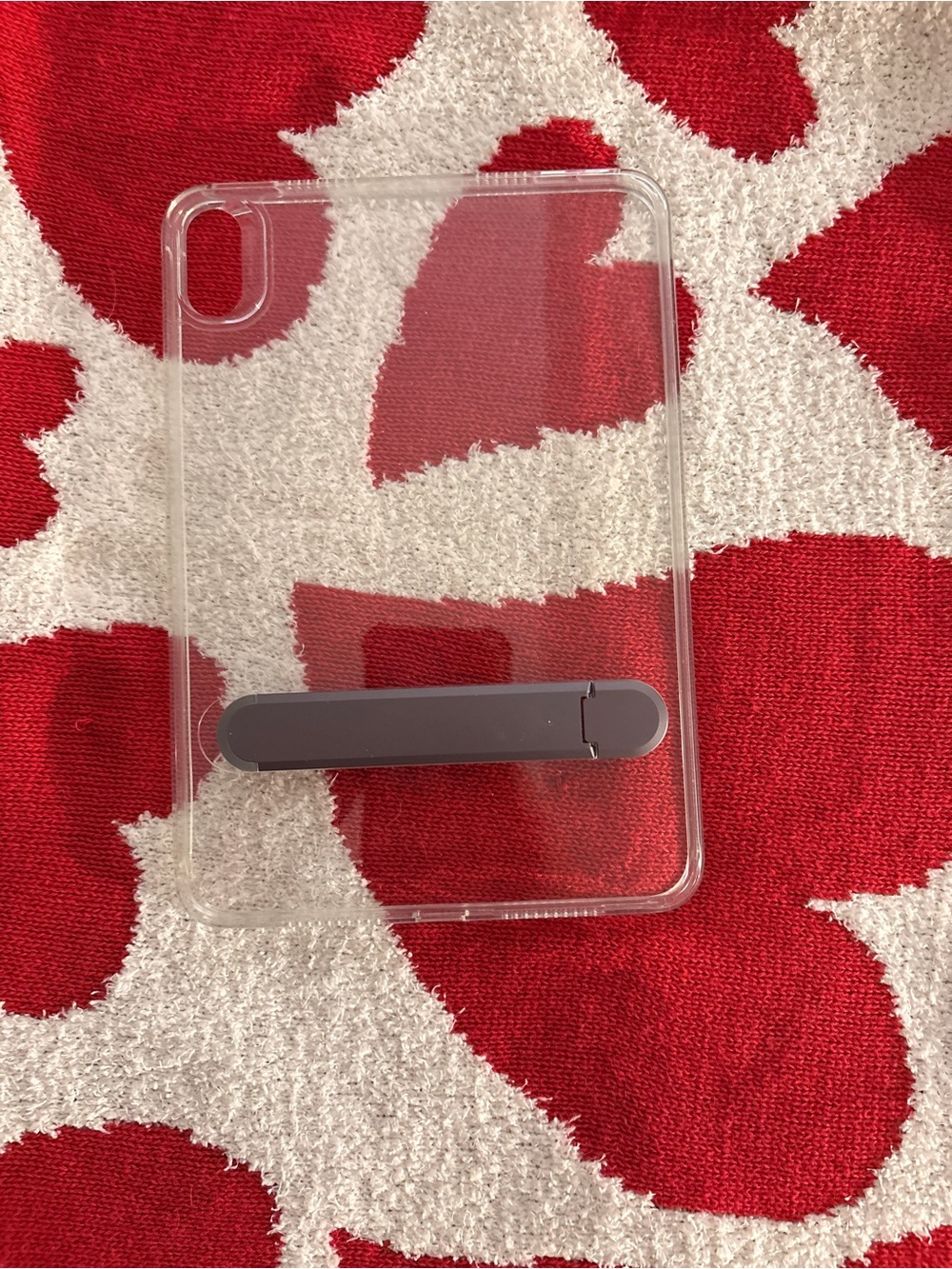 Clear iPad Case with Built-In Gray Foldable Kickstand